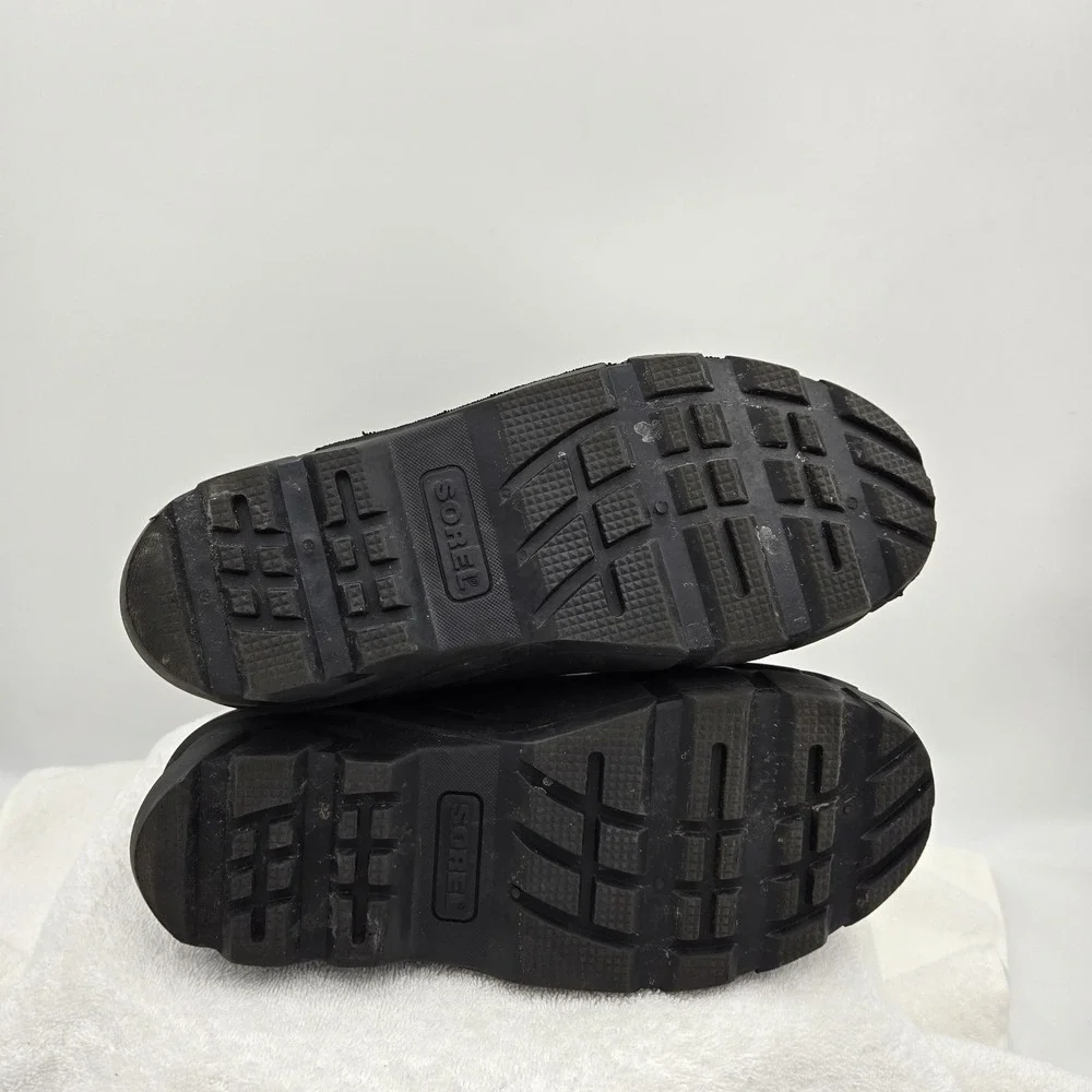 Sorel Flurry Snow Boots Black Waterproof Winter NY1965-016 Mens Size 7 Pull On